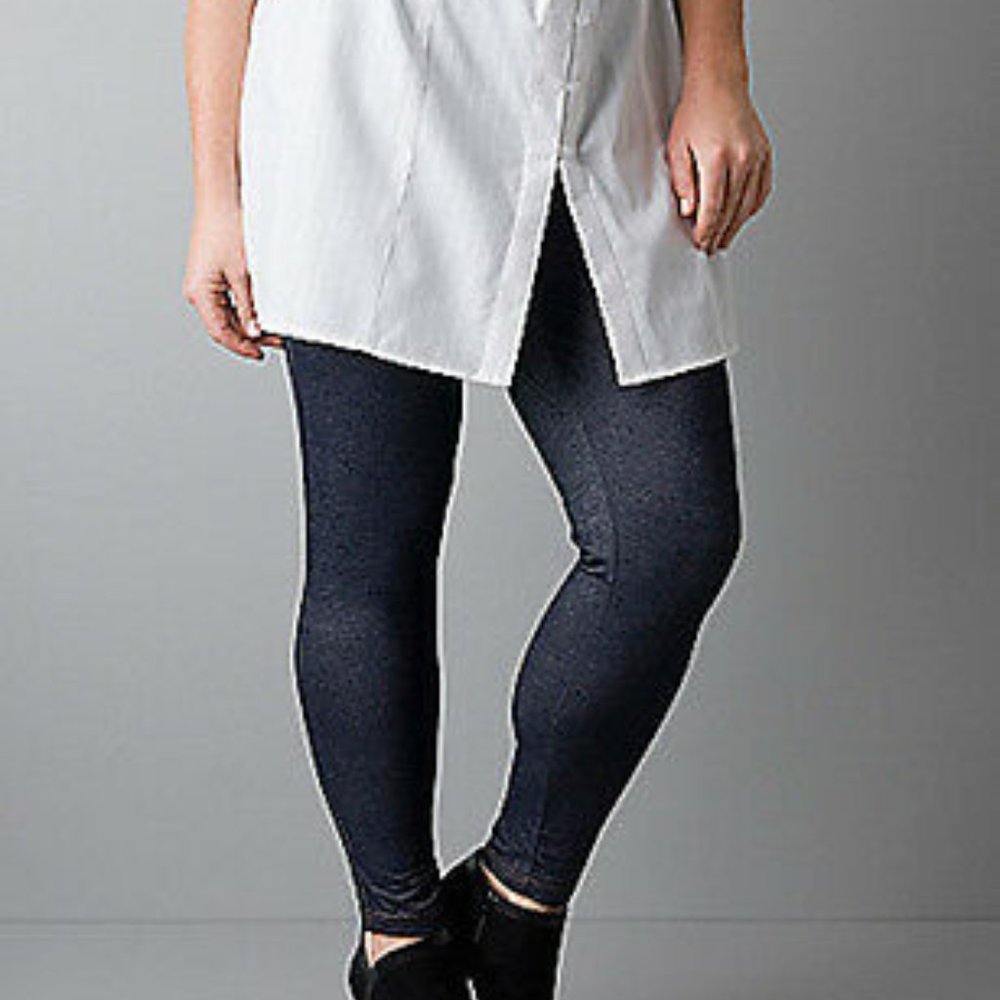 Lane Bryant Denim Black Legging Footless 12 A/B New